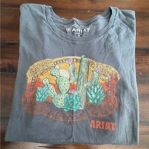 Ariat Western Graphic Tee Small Cactus Desert Relaxed Fit